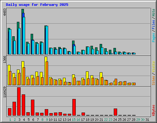 Daily usage for February 2025