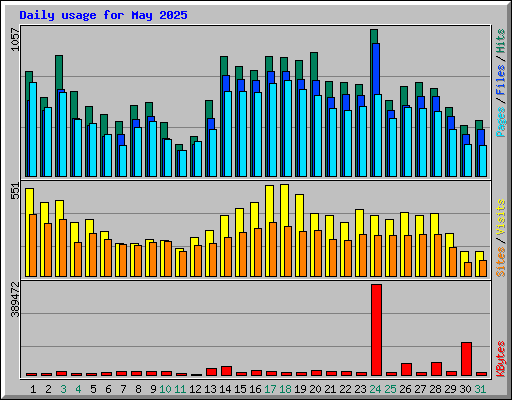 Daily usage for May 2025