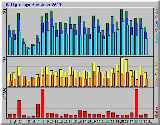 Daily usage for June 2025