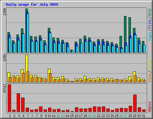 Daily usage for July 2025