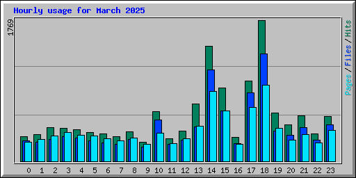 Hourly usage for March 2025