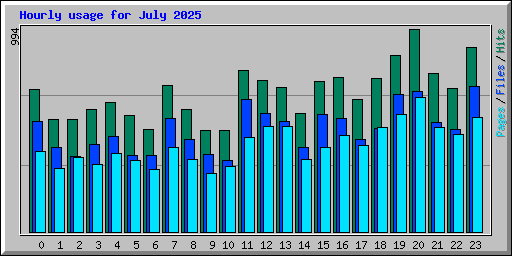 Hourly usage for July 2025